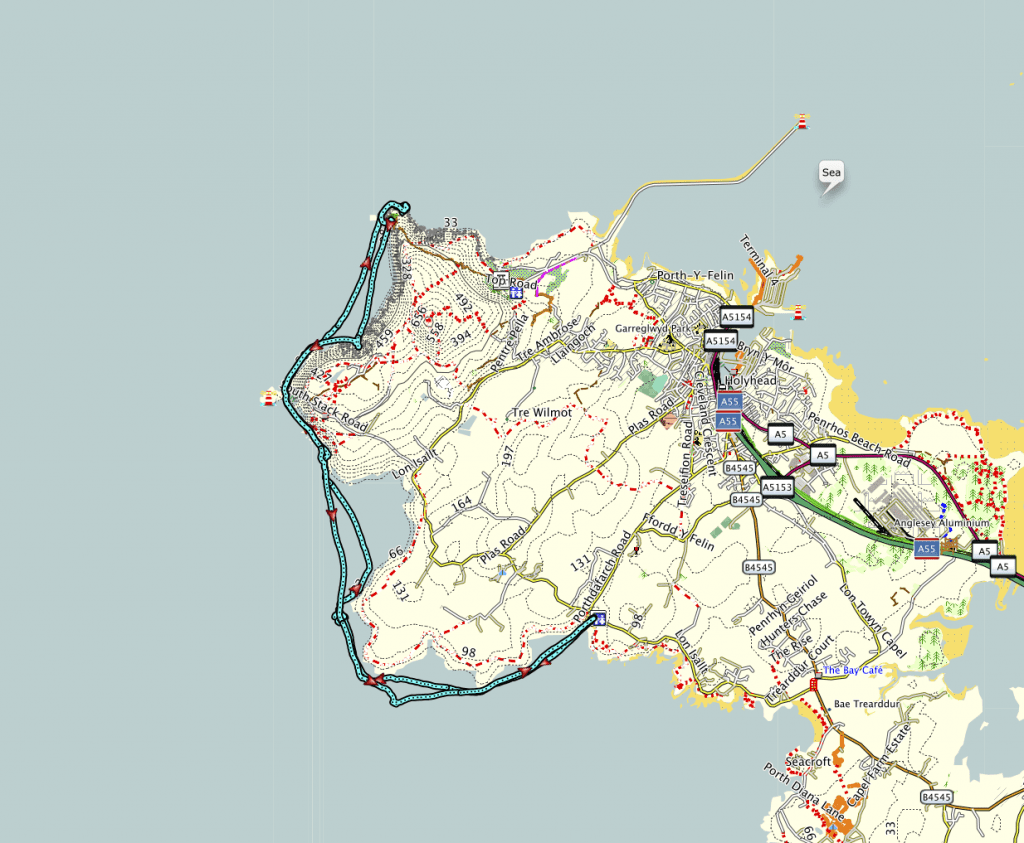 My route downloaded from my GPS
