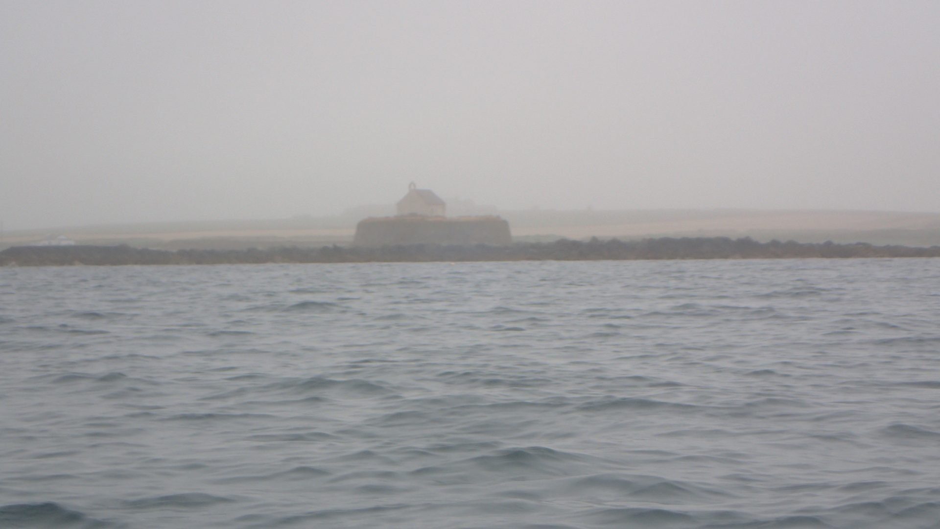 The Church in the Sea in the fog