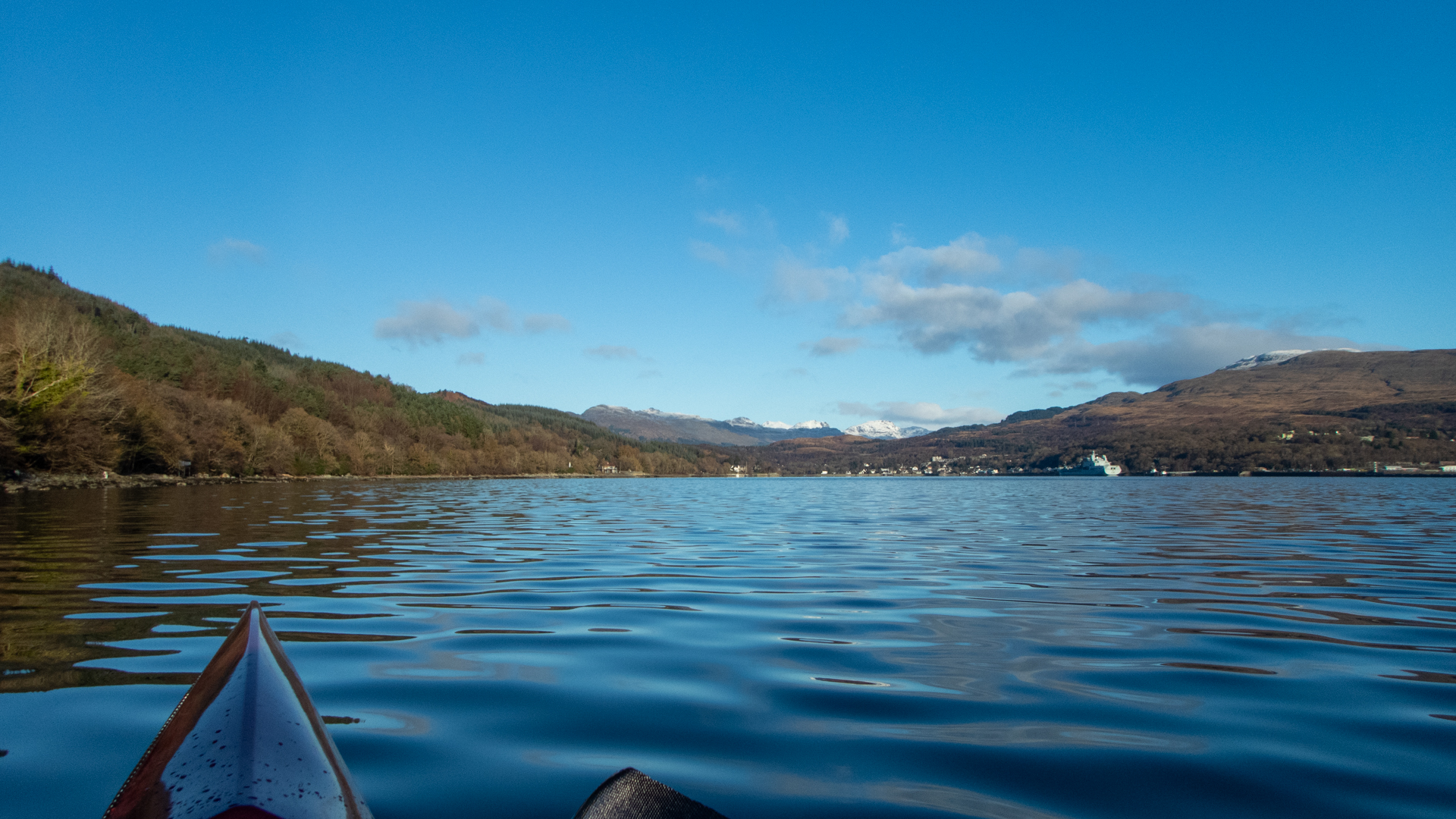 Snow capped mountains above Garelochhead